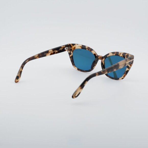Tom Ford Juliette FT1031 55V Sunglasses Havana Cat Eye Frame, Blue Lenses main image 4